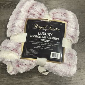 White and purple throw blanket 50 by 60 inches